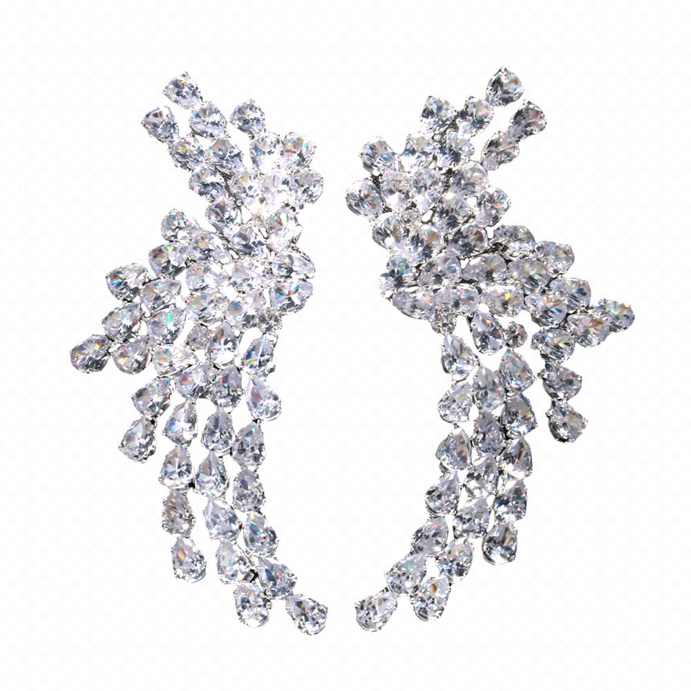 Crystal Cascade CZ Drop Earrings