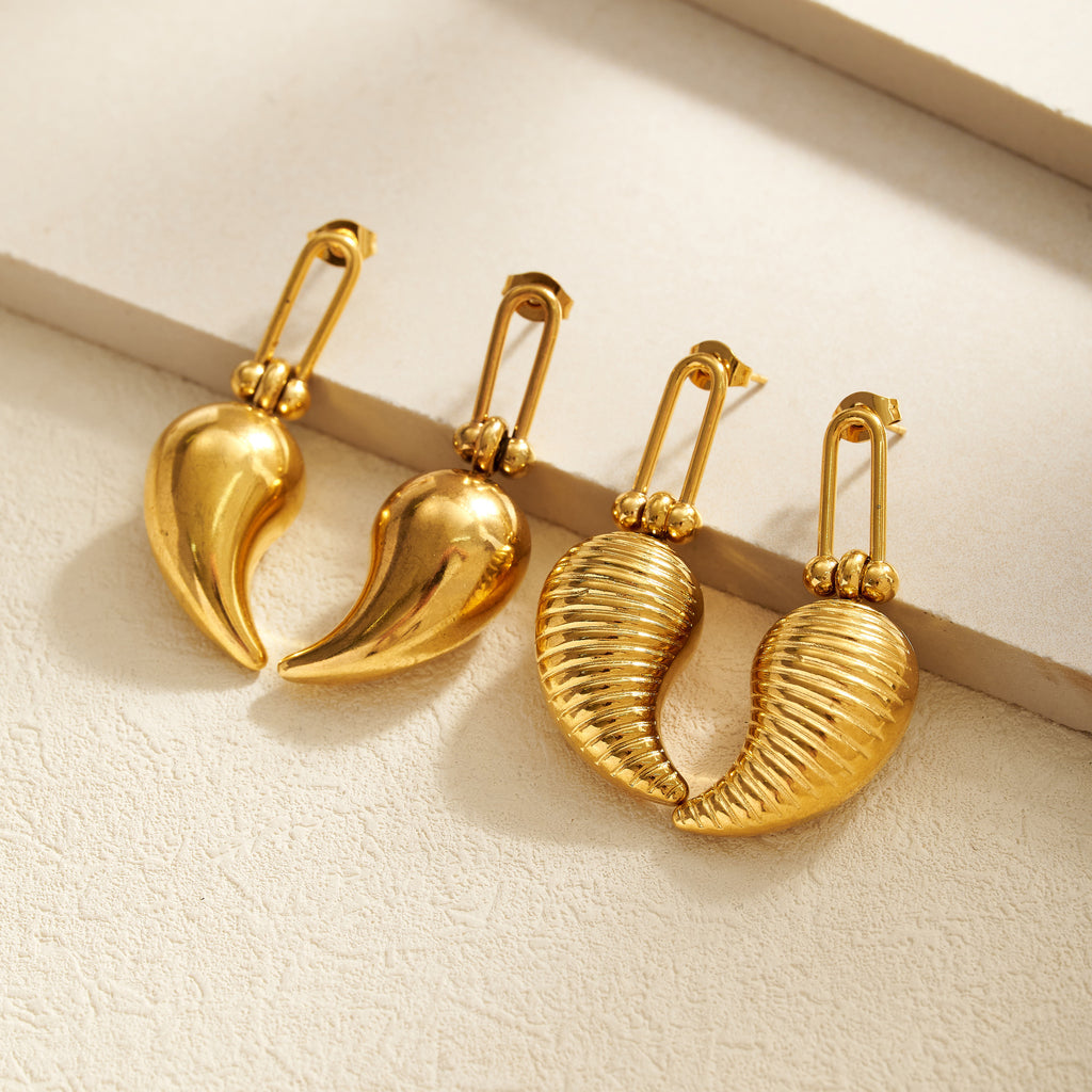 Gold Chili Pepper Drop Earrings