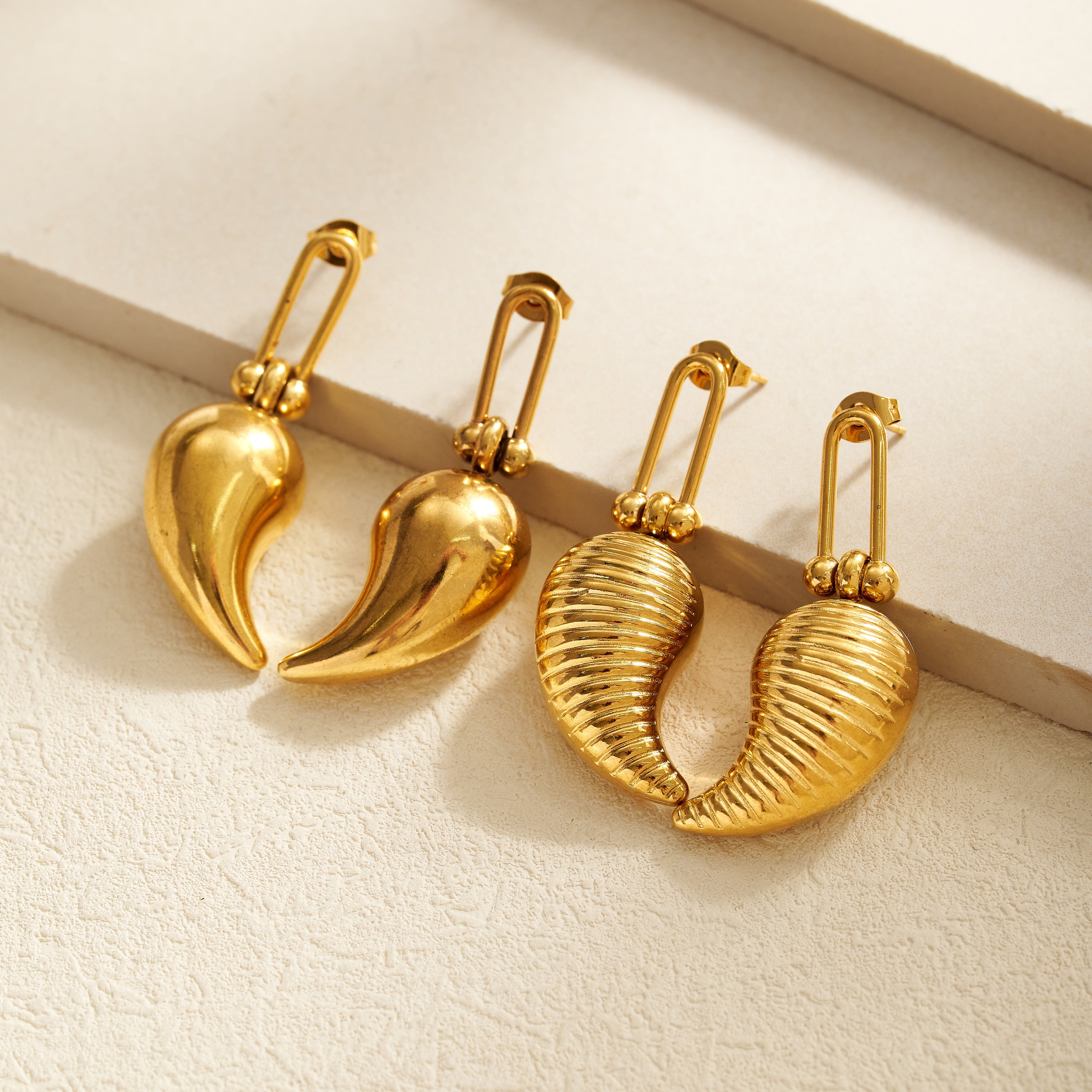 Gold Chili Pepper Drop Earrings