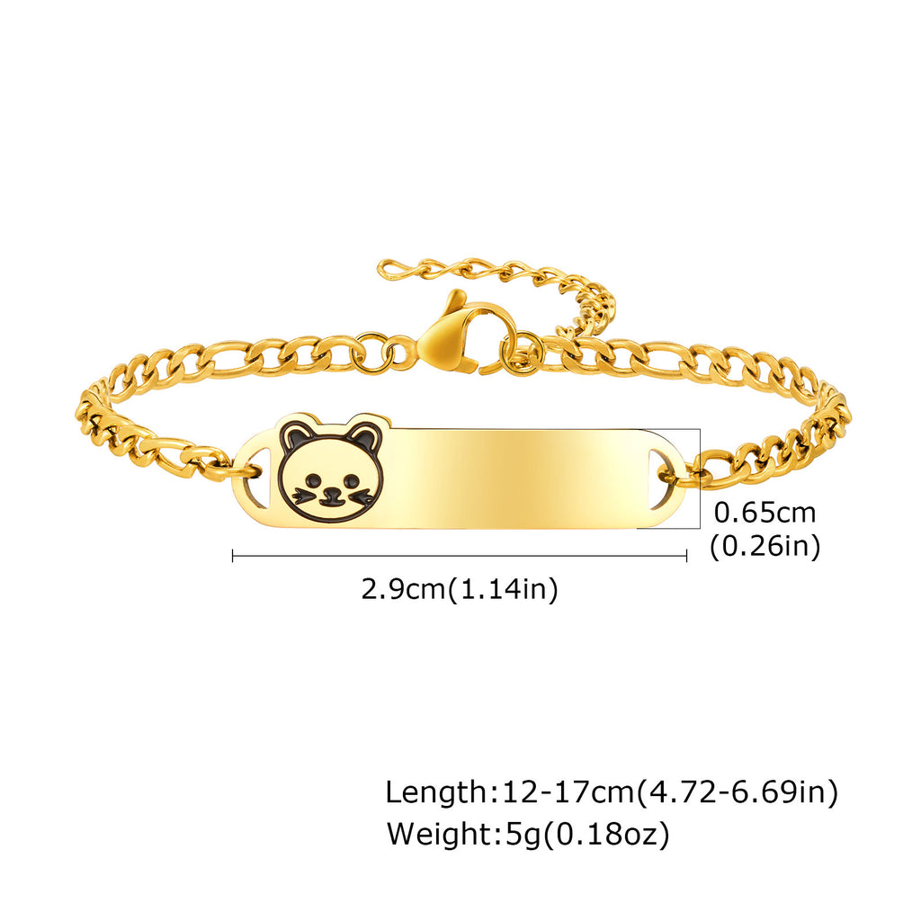 Kids Gold ID Charm Bracelet — 6 Charm Styles