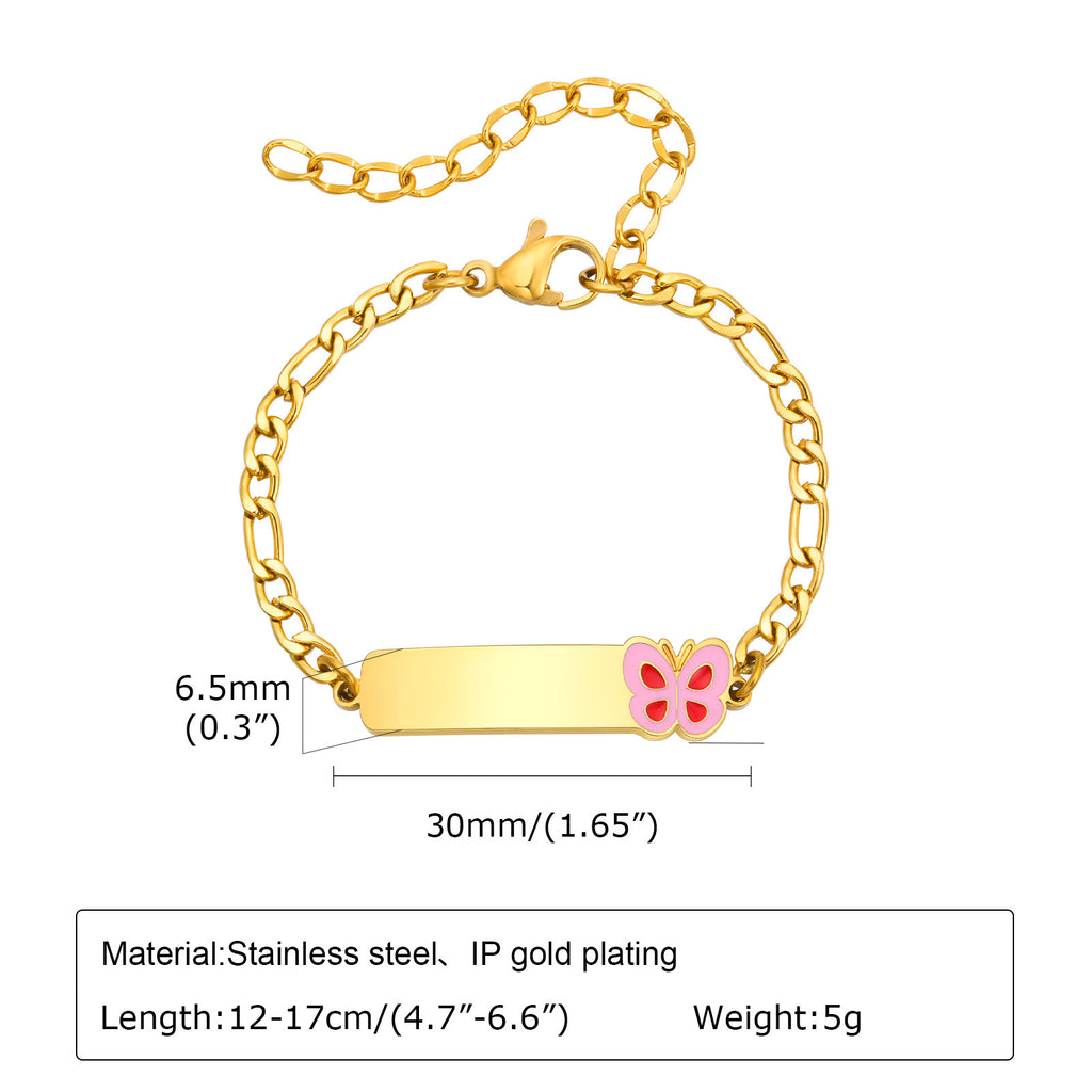 Kids Gold ID Charm Bracelet — 6 Charm Styles
