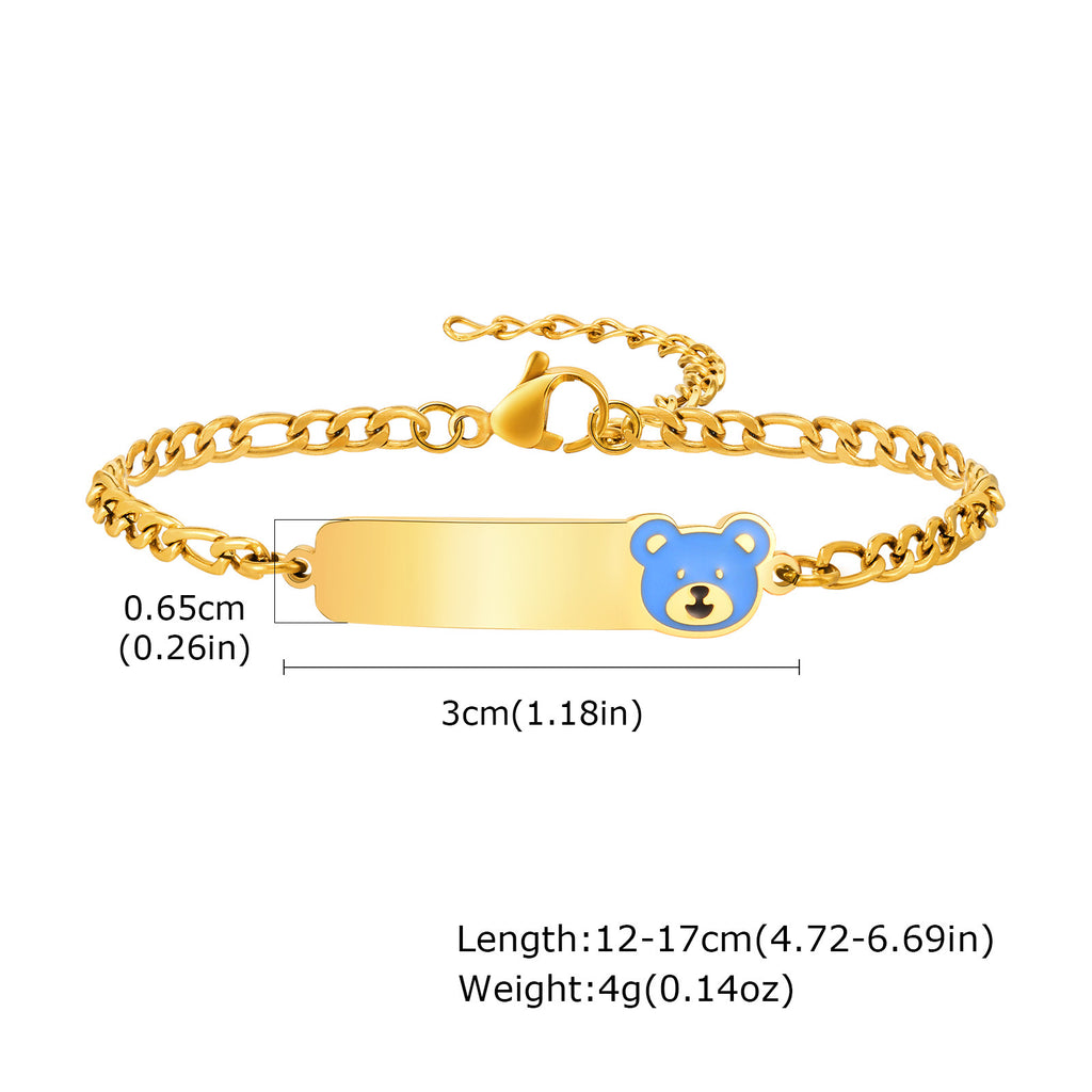 Kids Gold ID Charm Bracelet — 6 Charm Styles