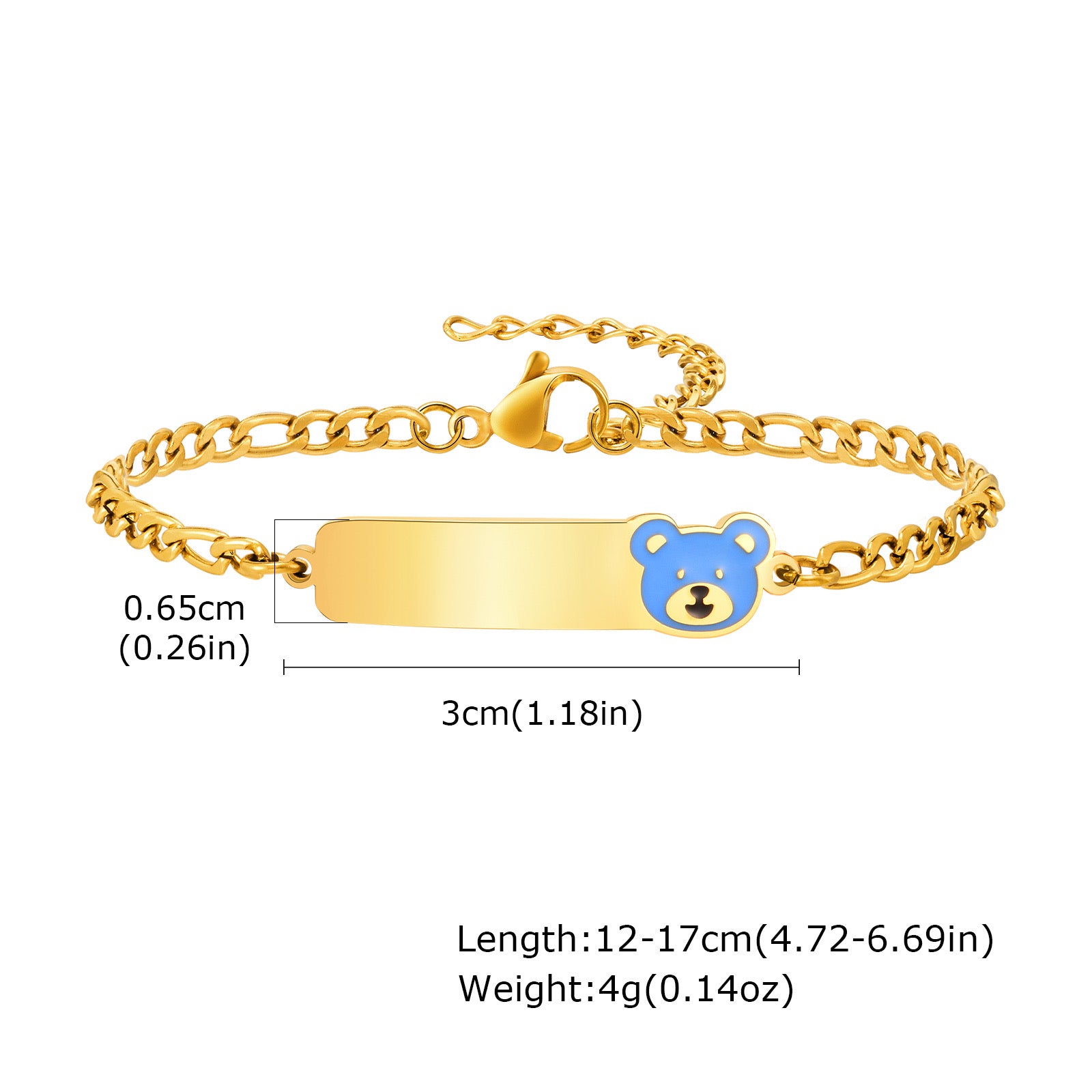 Kids Gold ID Charm Bracelet — 6 Charm Styles