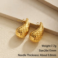 Gold Grid Teardrop Earrings