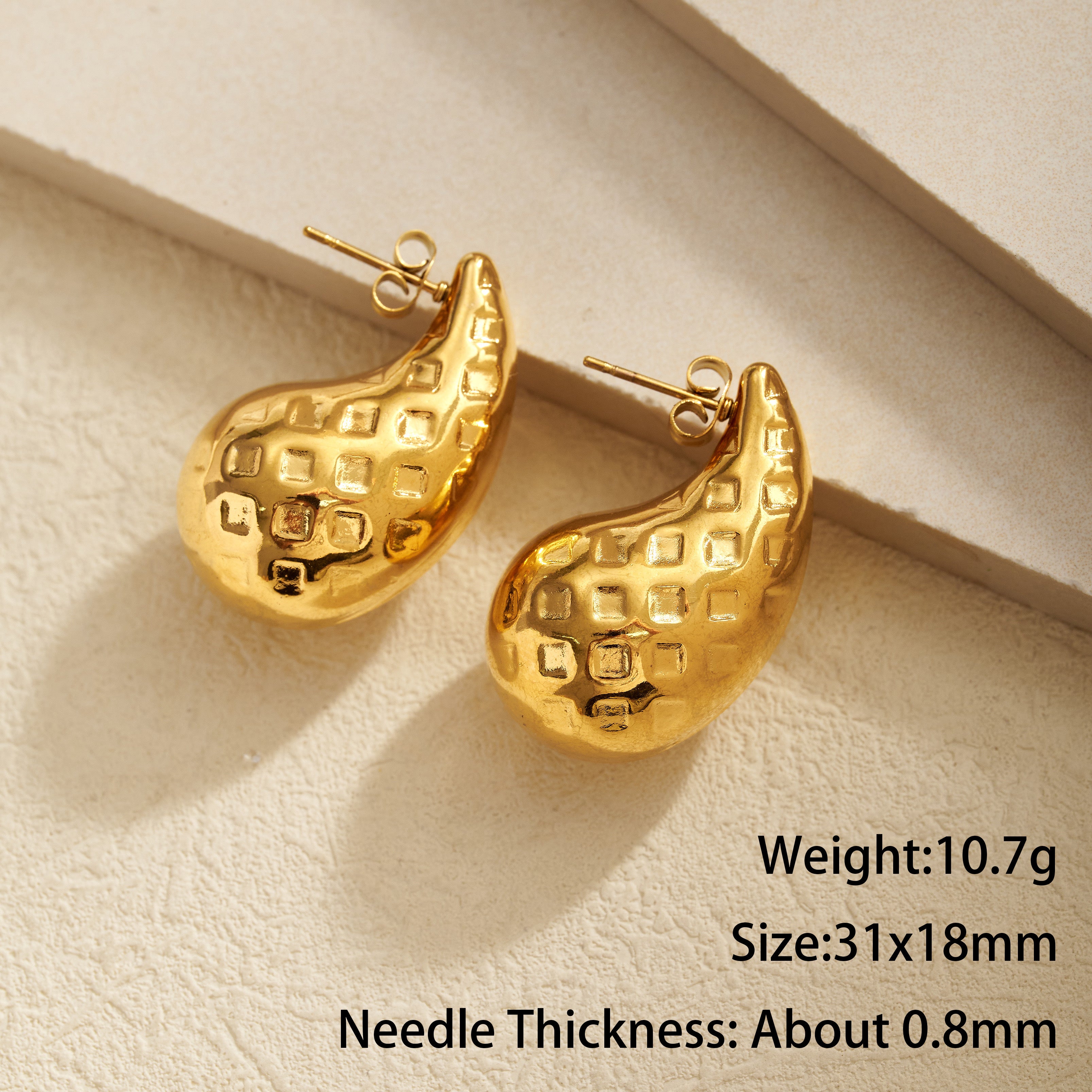 Gold Star Crystal Drop Earrings