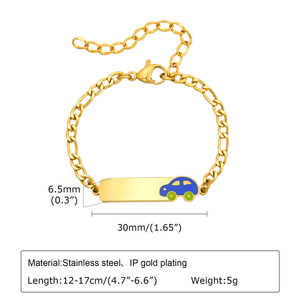 Kids Gold ID Charm Bracelet — 6 Charm Styles