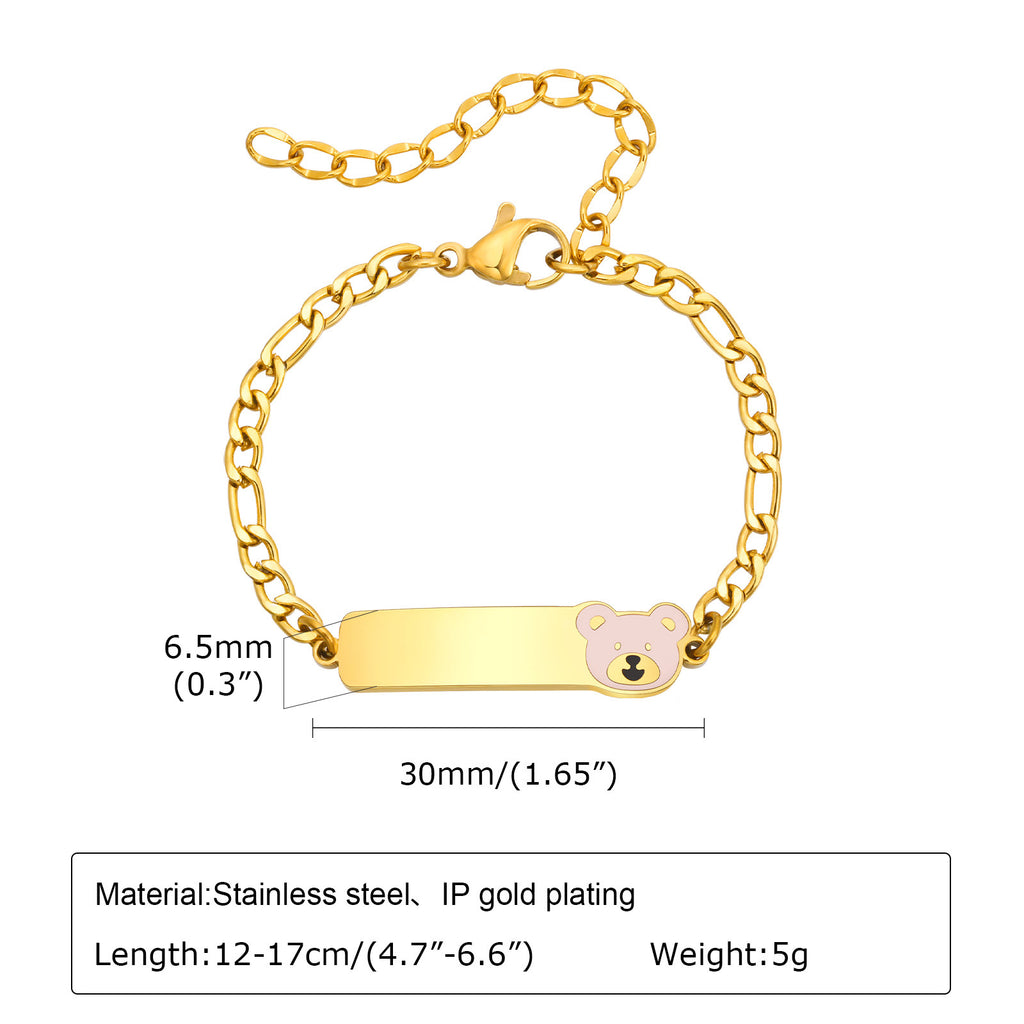Kids Gold ID Charm Bracelet — 6 Charm Styles