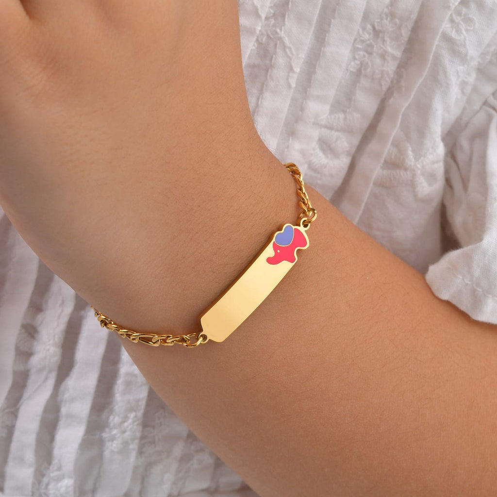 Kids Gold ID Charm Bracelet — 6 Charm Styles