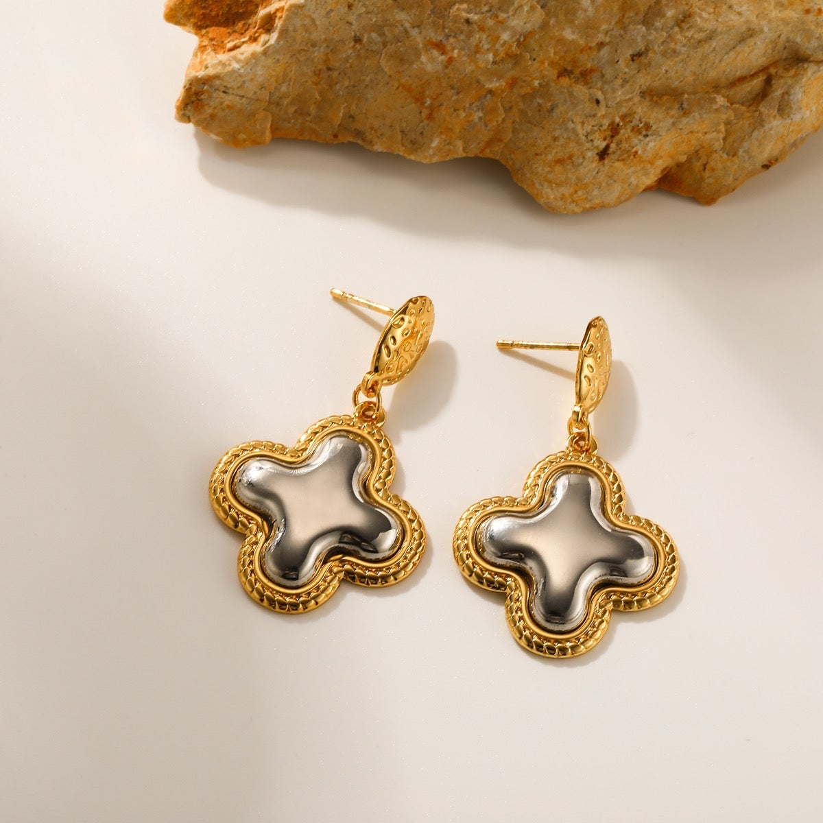 Gold Textured Earrings