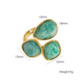Triple Stone 18K Gold Plated Cocktail Ring Unisize Adjustable