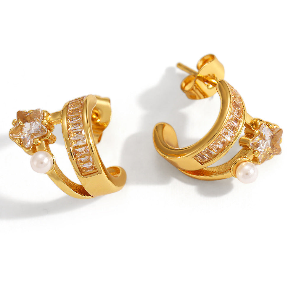 Gold Textured Earrings