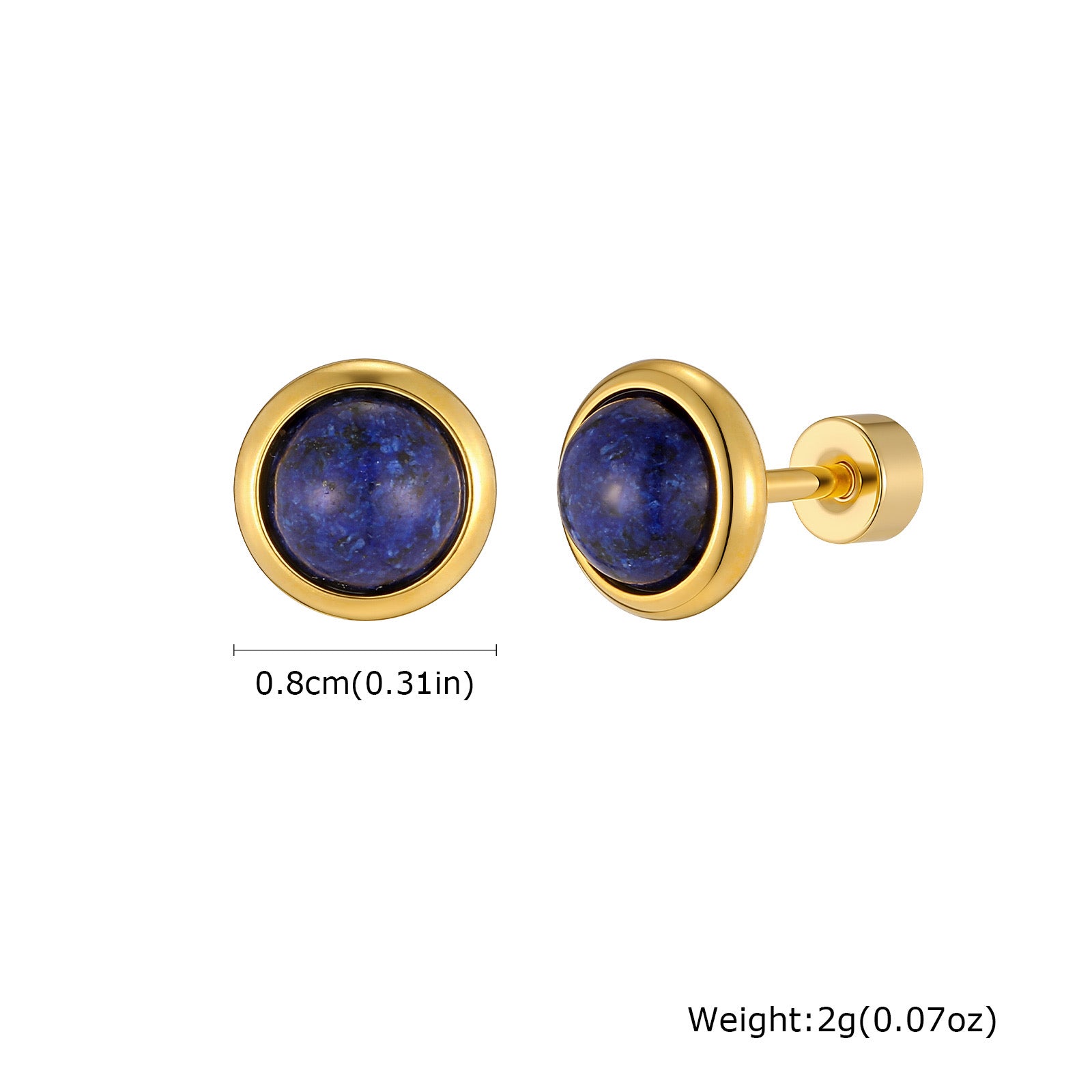 Gold Bezel Stud Earrings