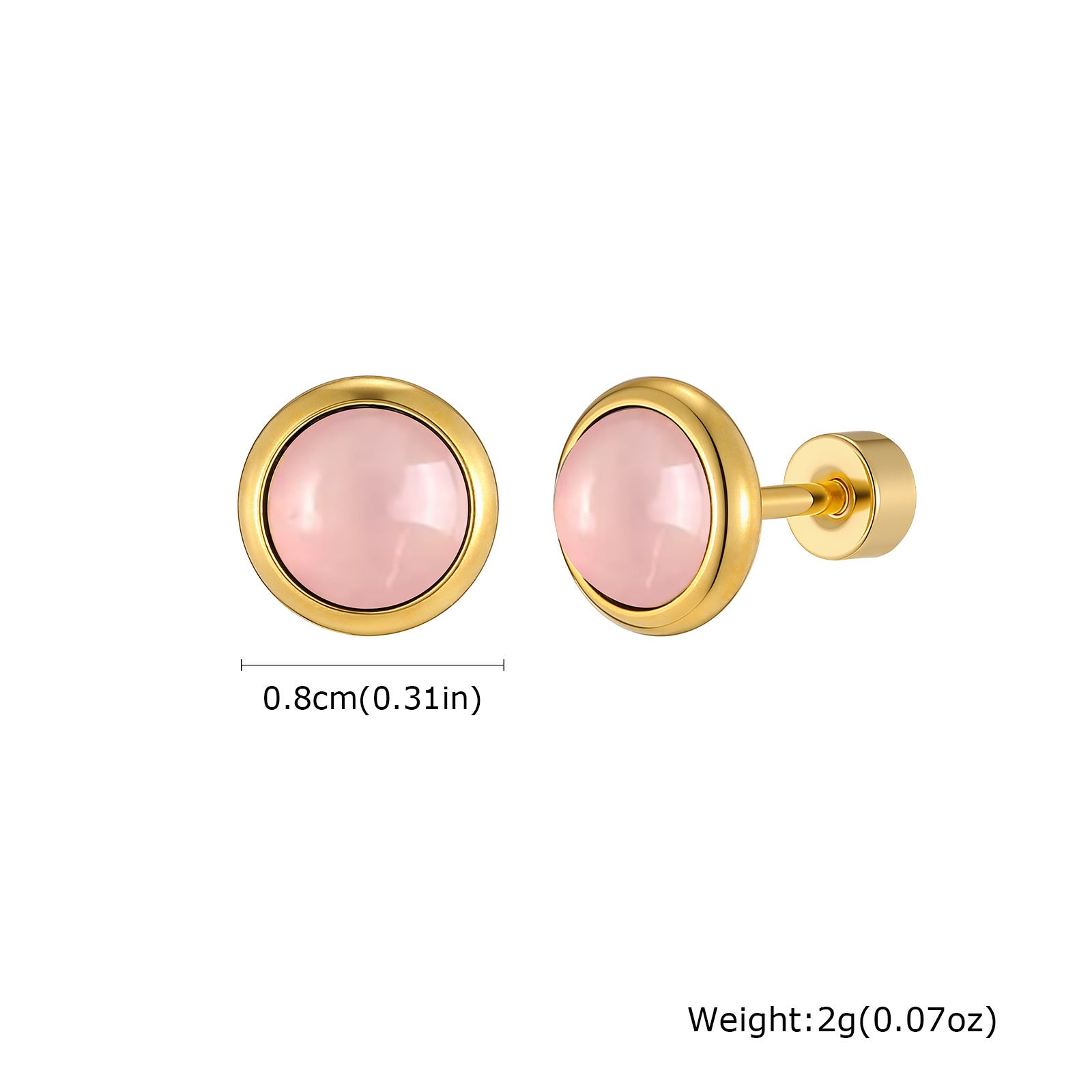 Gold Bezel Stud Earrings