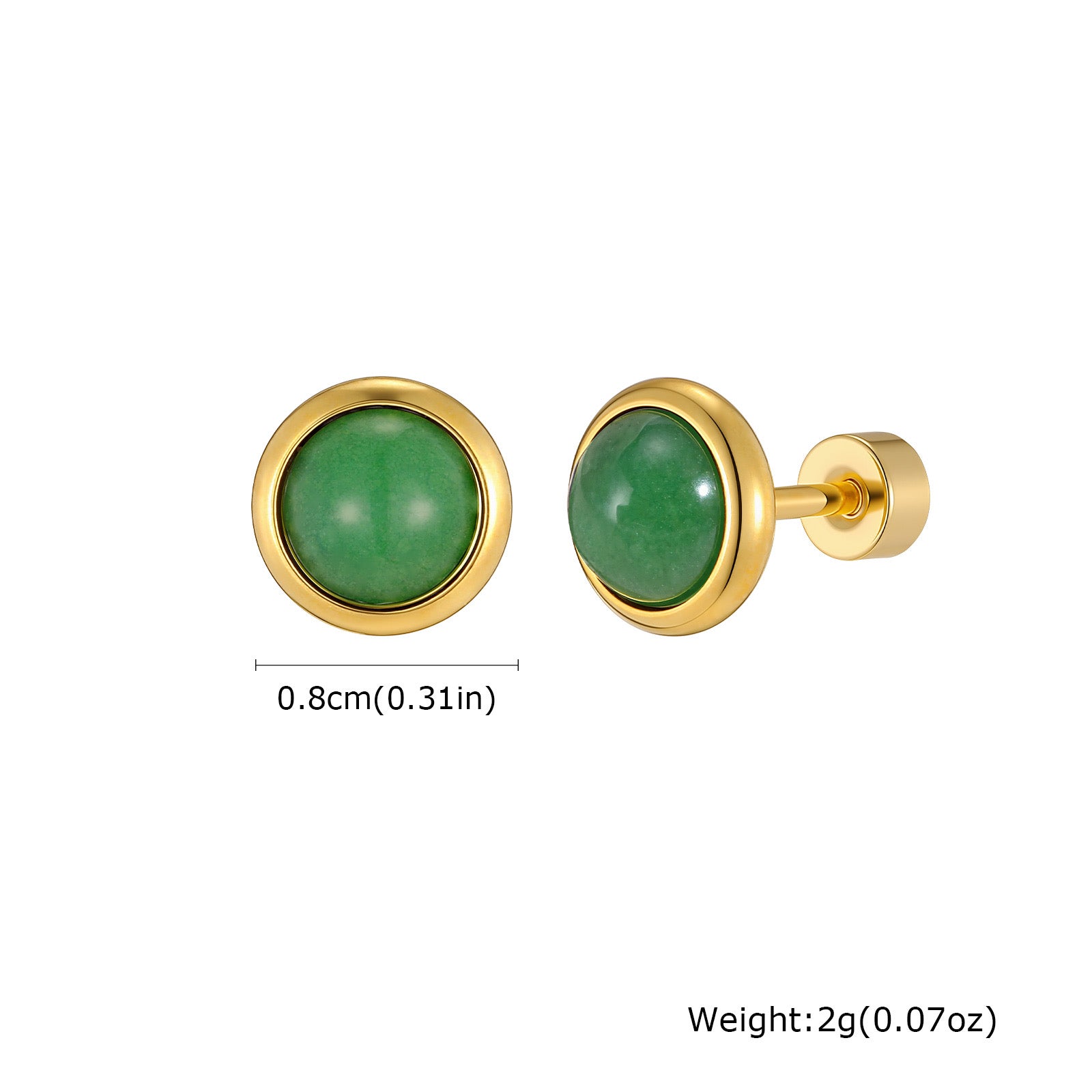 Gold Bezel Stud Earrings
