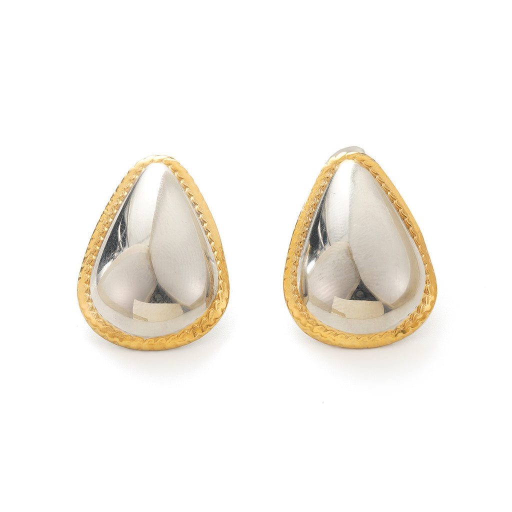Gold Pearl Open Hoop Earrings