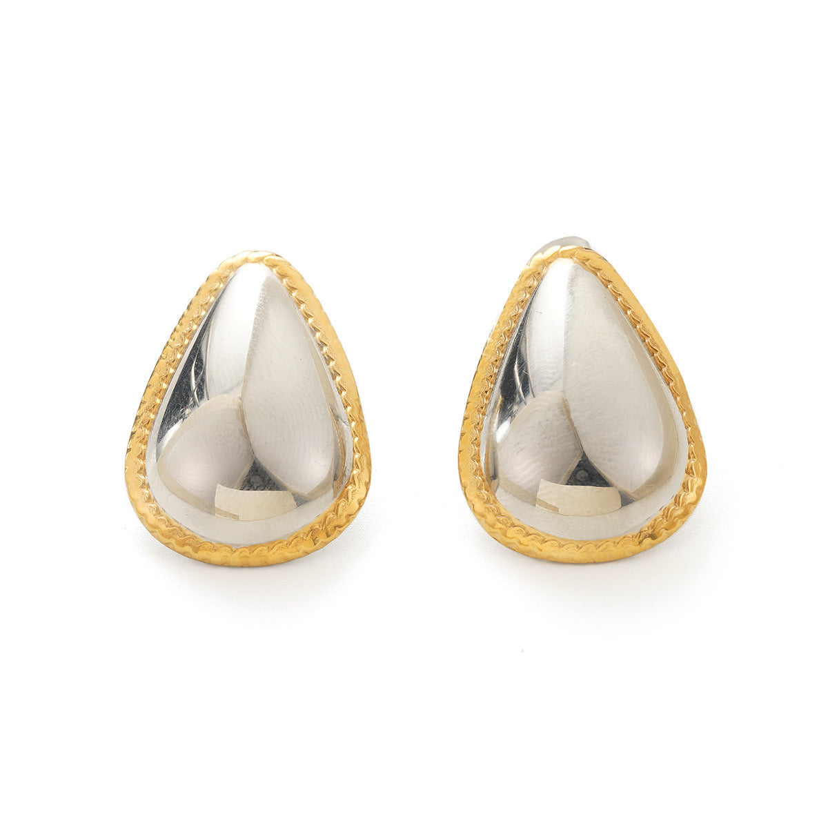 Gold Pearl Open Hoop Earrings