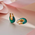 Resin & Gold Hoop Earrings