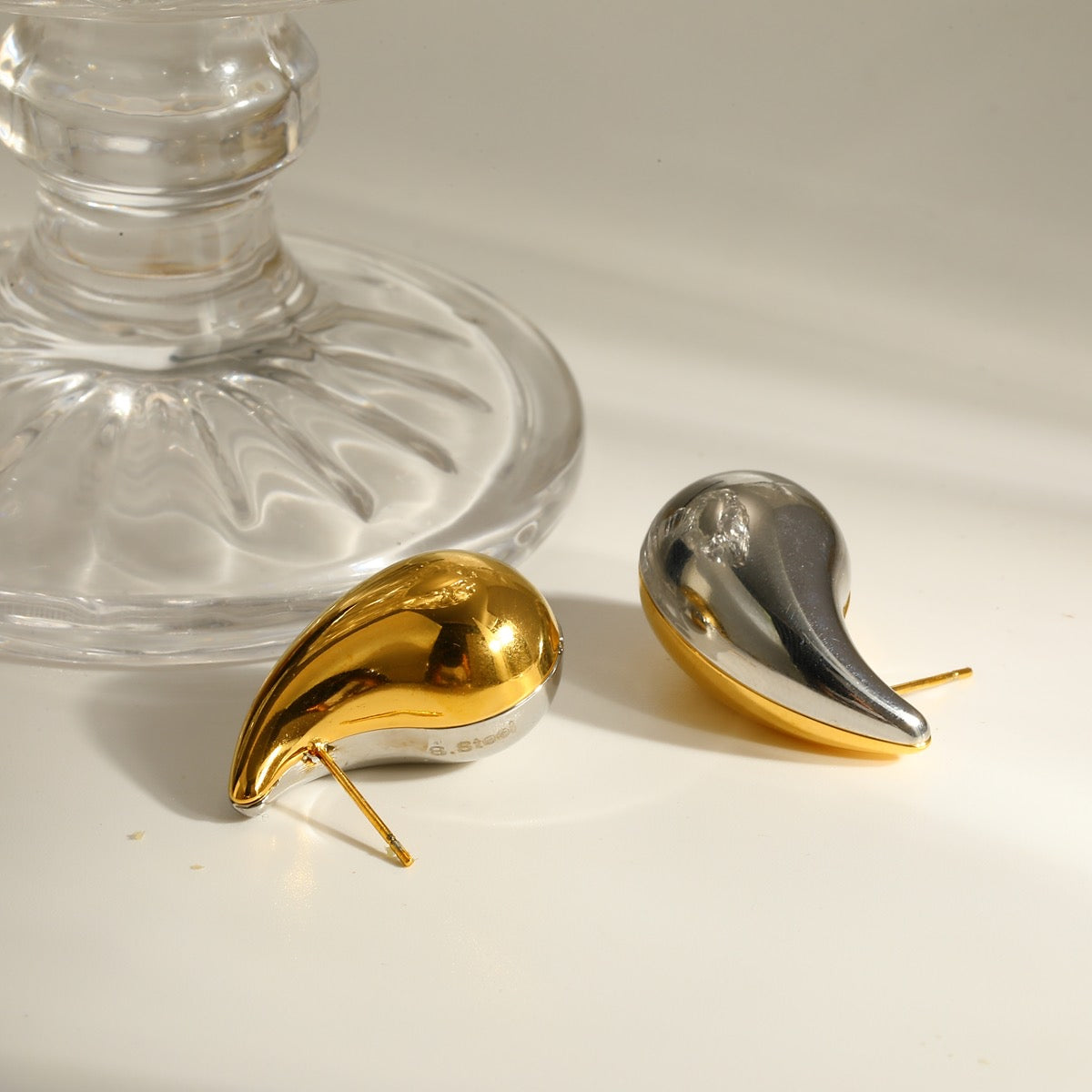 Gold Pearl Open Hoop Earrings