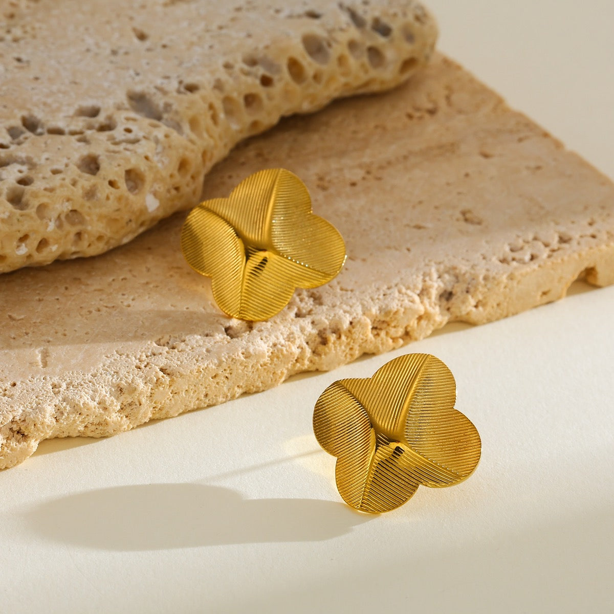Gold Textured Earrings