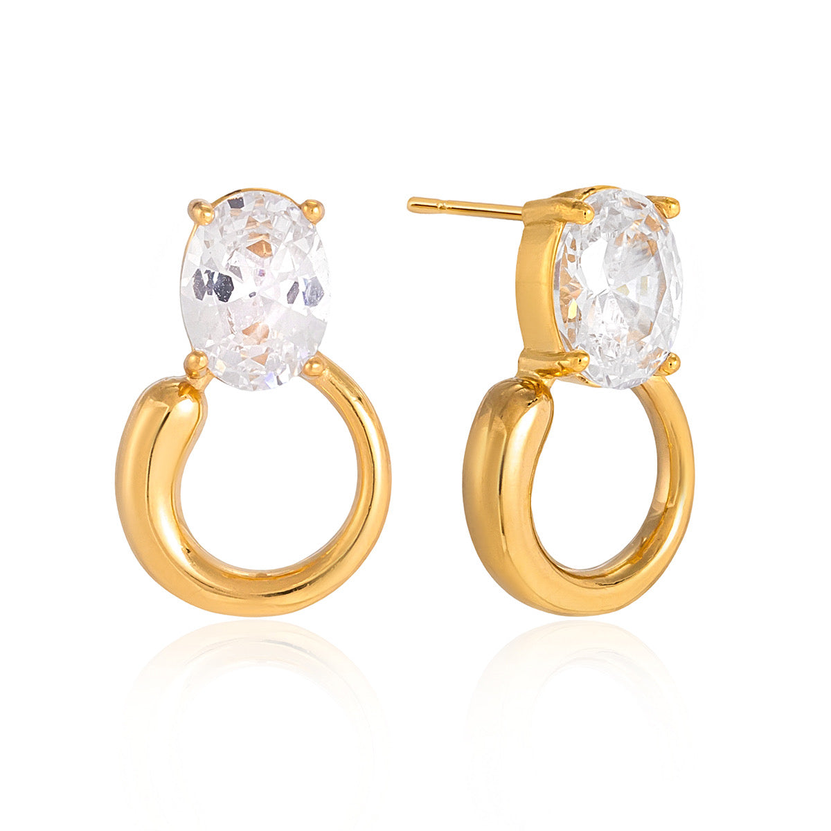 18K Gold Crystal Cascade Drop Earrings