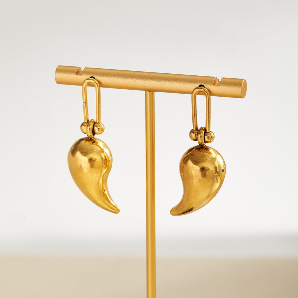 Gold Chili Pepper Drop Earrings
