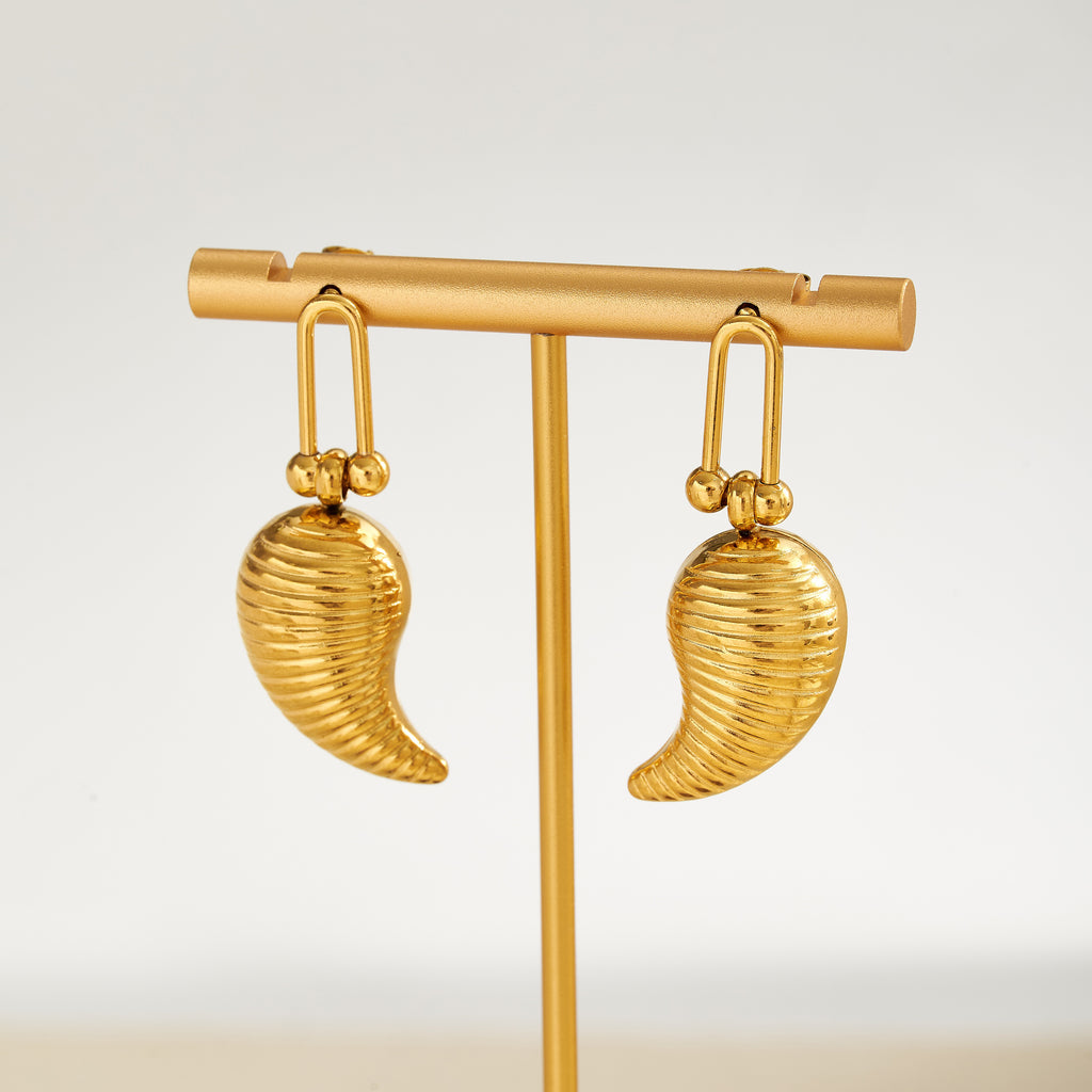 Gold Chili Pepper Drop Earrings