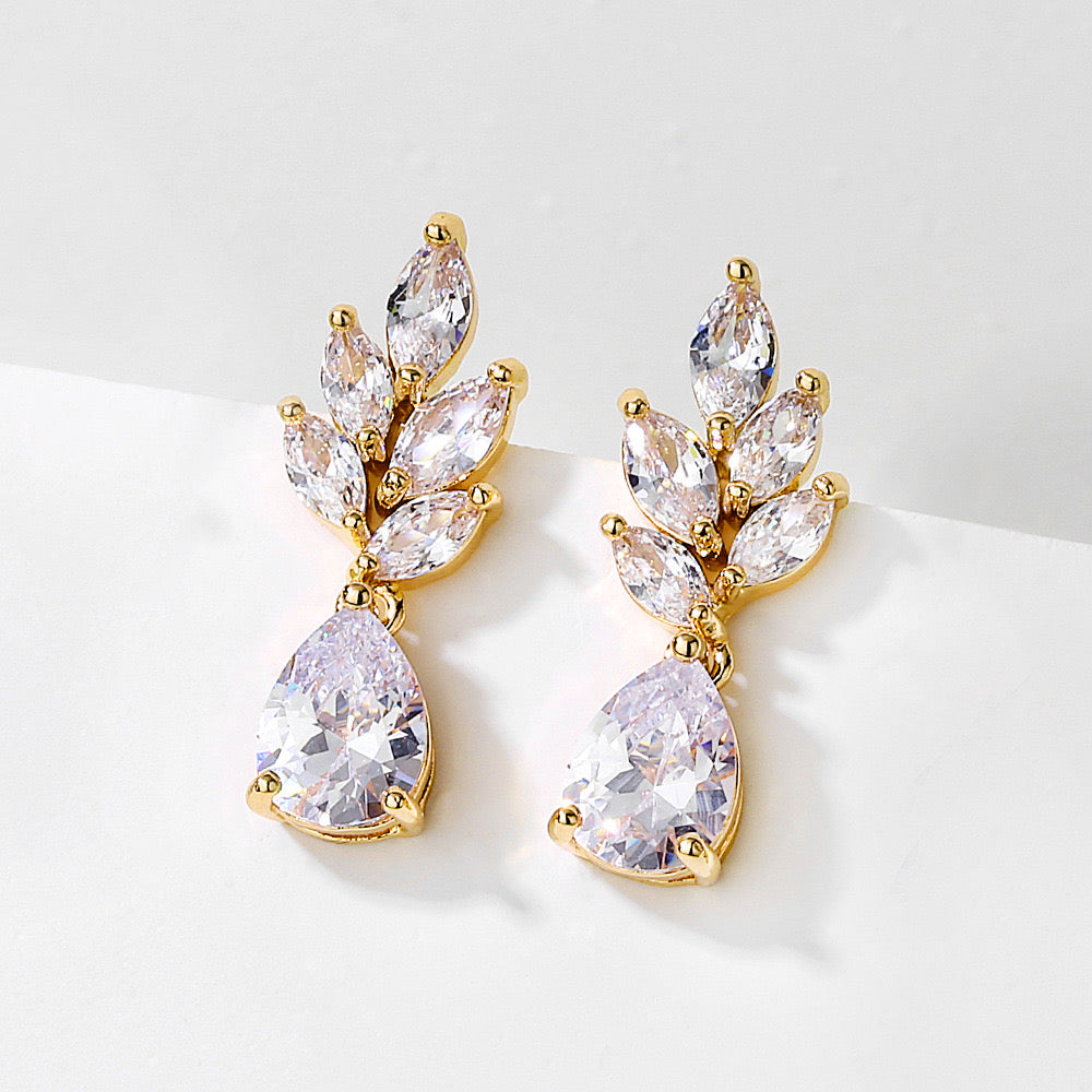 Crystal Teardrop Drop Earrings