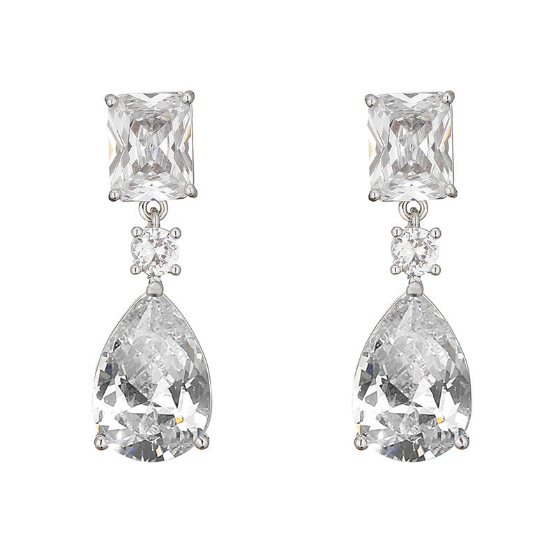 Crystal Teardrop Drop Earrings