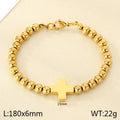 Men's Gold Cross Beaded Bracelet