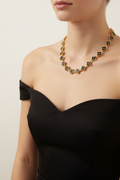Black & Gold Clover Necklace Model Shot