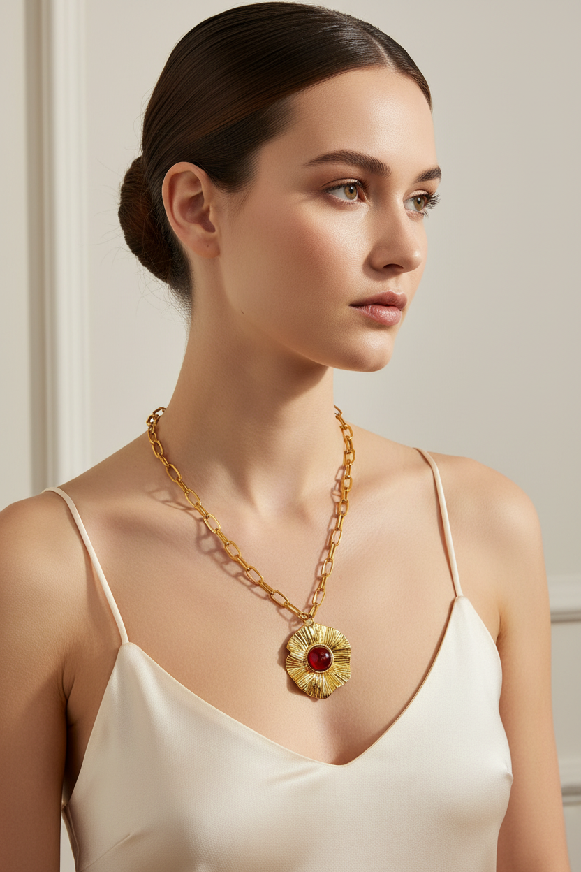 Gold Leaf Pendant Necklace